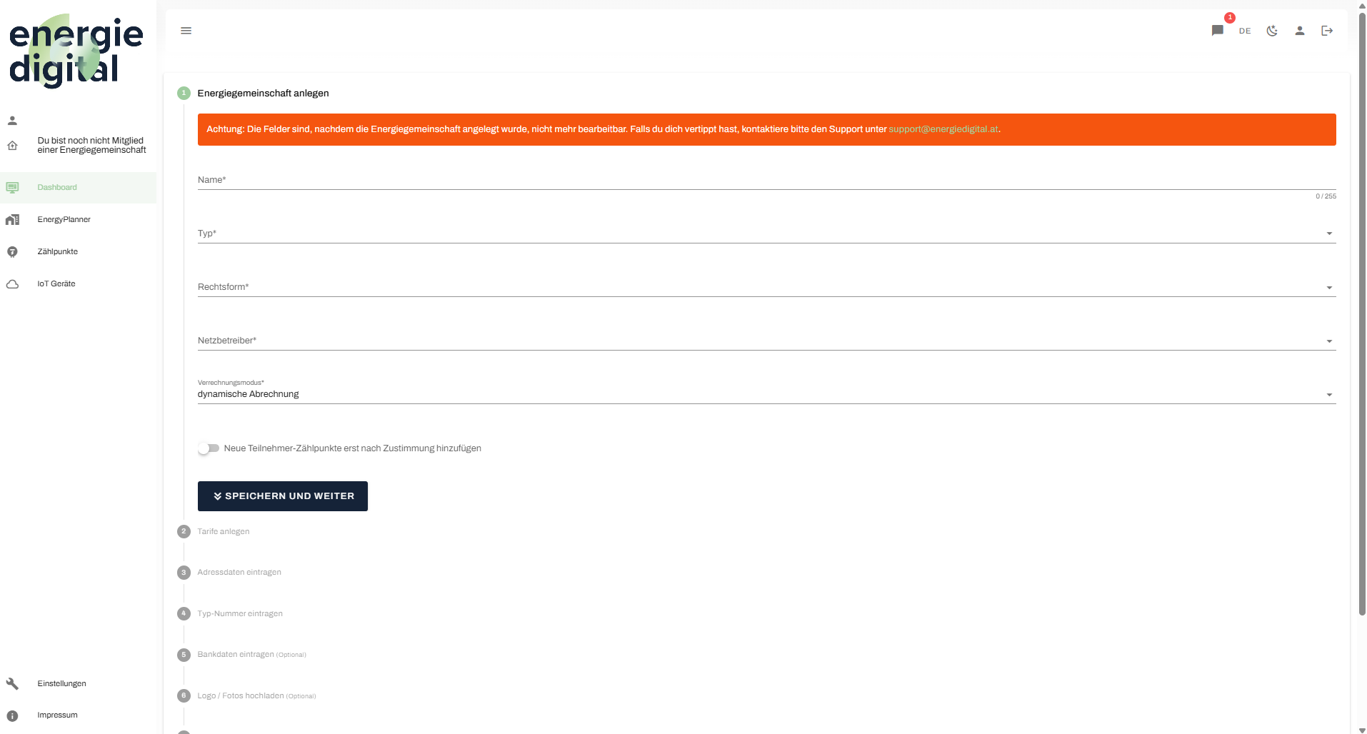 Energiegemeinschaften komplett digital erstellen